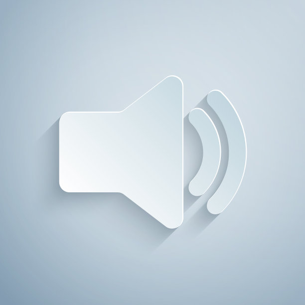 剪纸扬声器音量图标-音频声音声音图片下载