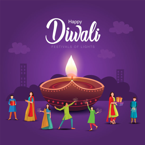 印度节日快乐的排灯节道具图片下载