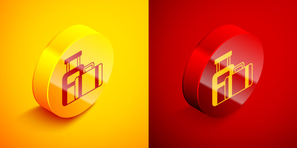 旅行用2.5D行李箱图标图片下载