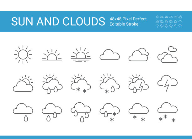 太阳和云的图标图片下载