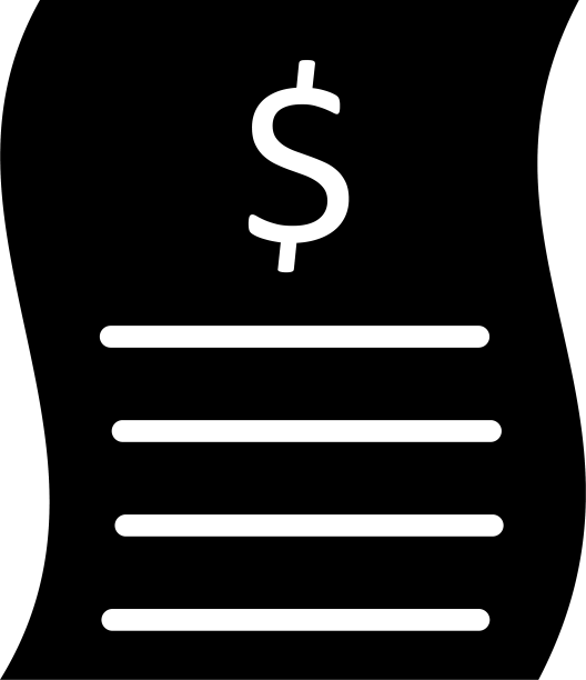 黑色账单字形图标图片下载