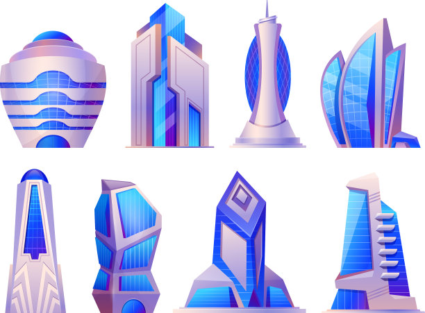 未来的城市和陌生的城市建筑摩天大楼图片下载