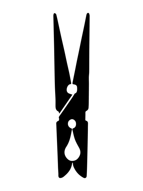 衣夹剪影孤立矢量对象房间装饰剪辑与照片和笔记图片下载