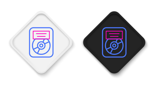 白色背景上框架中的线条CD光盘奖图标图片下载