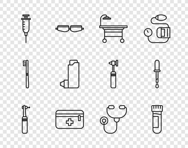 牙科用具套装：牙齿、钻头、血液试管图片下载
