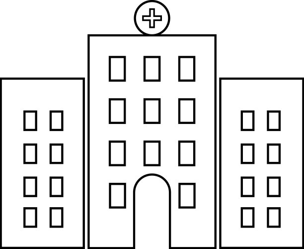 医院线图标轮廓标志图片下载