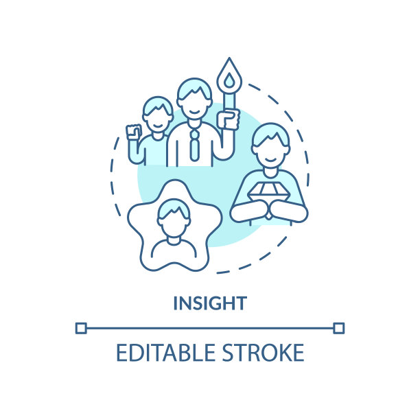 洞察蓝绿色概念图标图片下载