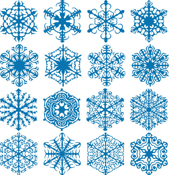 蓝色雪花图标背景合集图片下载