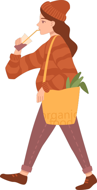 女孩在白色背景下购物图片下载