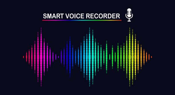 来自均衡器的声音音频波。彩色光谱中的音乐频率。矢量平面设计图片下载