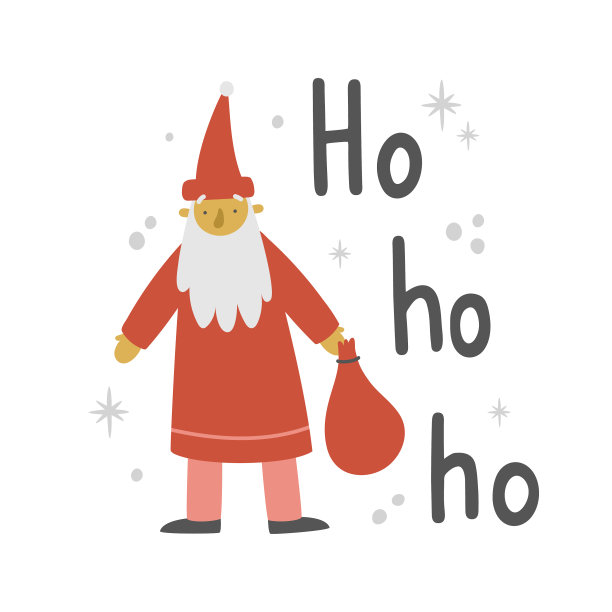 一个可爱的圣诞老人的图片和文字图片下载