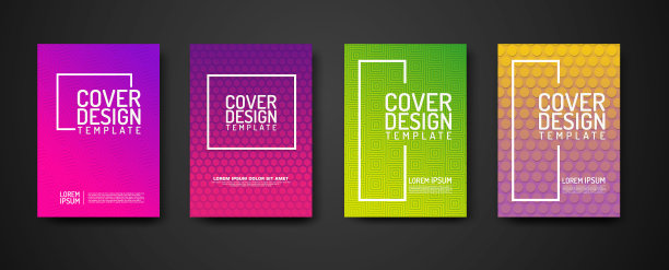 封面设计模板集与几何线条纹理图案背景图片下载