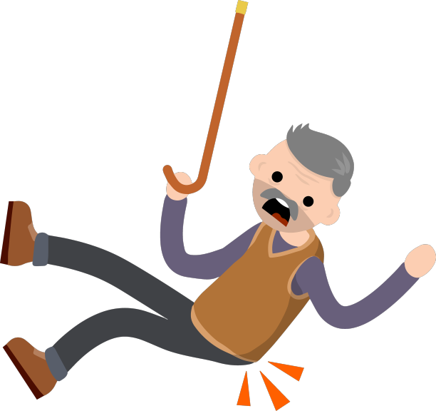 老人摔倒在地，腰酸背疼图片下载