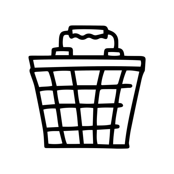 网眼洗衣篮线涂鸦简单的图标图片下载