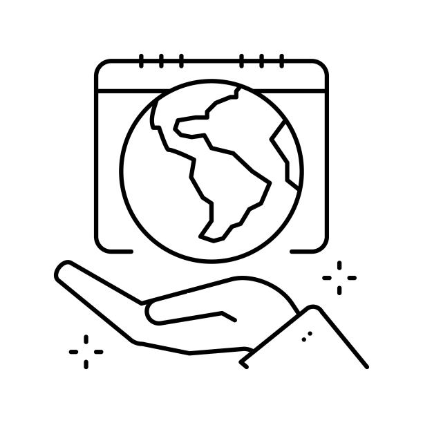 自然护理日线图标矢量插图图片下载