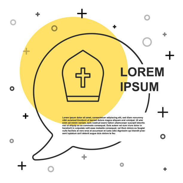 黑线教皇帽图标孤立在白色图片下载