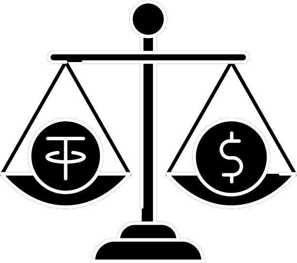 稳定币彩色线条图标，用于网页图片下载