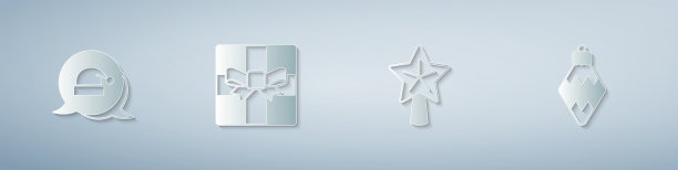 装饰圣诞老人帽子礼盒星星和图片下载