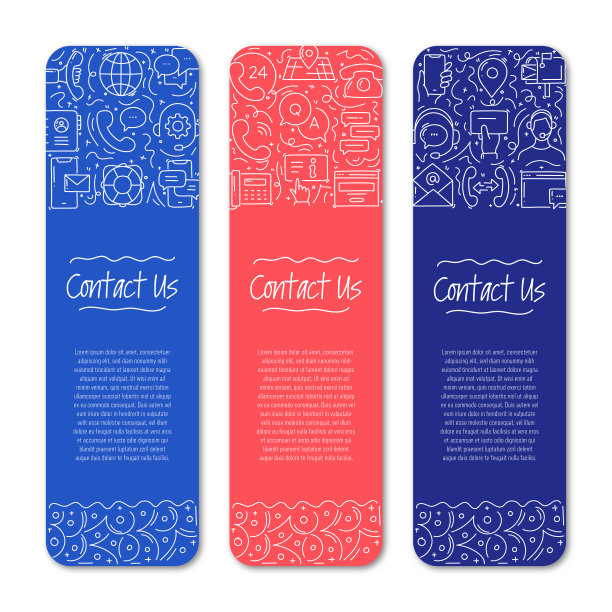 联系和支持相关对象和元素。手绘矢量涂鸦插图集合。横幅模板与不同的联系和支持对象图片下载