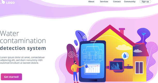 水质污染检测系统概念图片下载