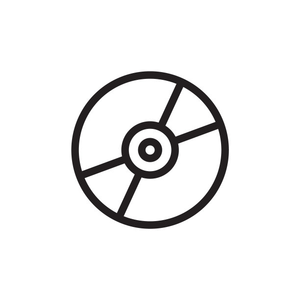 扁平线条CD光盘图标Logo元素图片下载