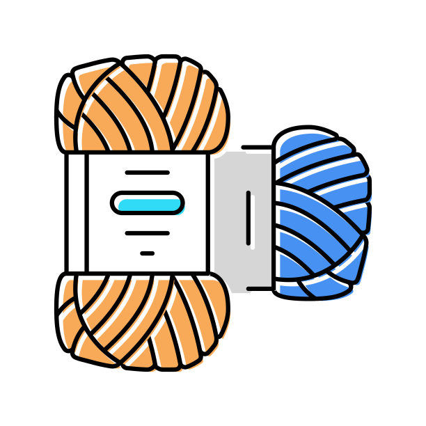 纱线羊毛颜色图标矢量插图图片下载