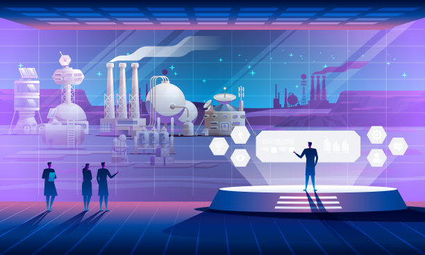 太空基地内部，可以看到地外文明。图片下载