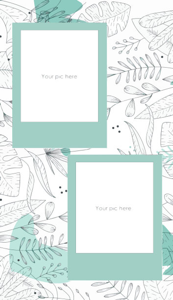 摄影日模板为您的故事。薄荷照片卡。图片下载