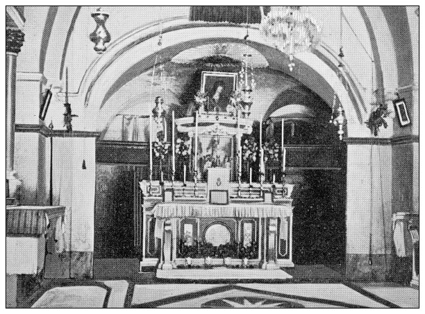 耶路撒冷和周围环境的古董旅行照片:鞭笞教堂图片下载