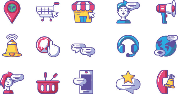 设置图标社交媒体在白色背景图片下载