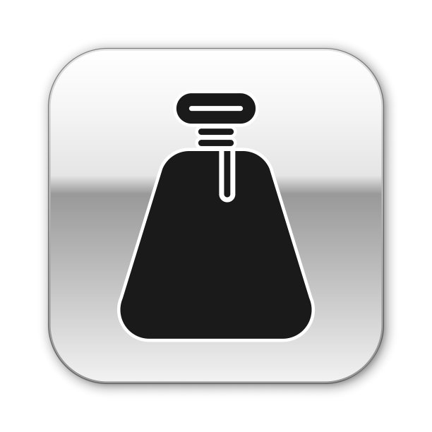 白色背景上孤立的黑色海盗袋图标图片下载