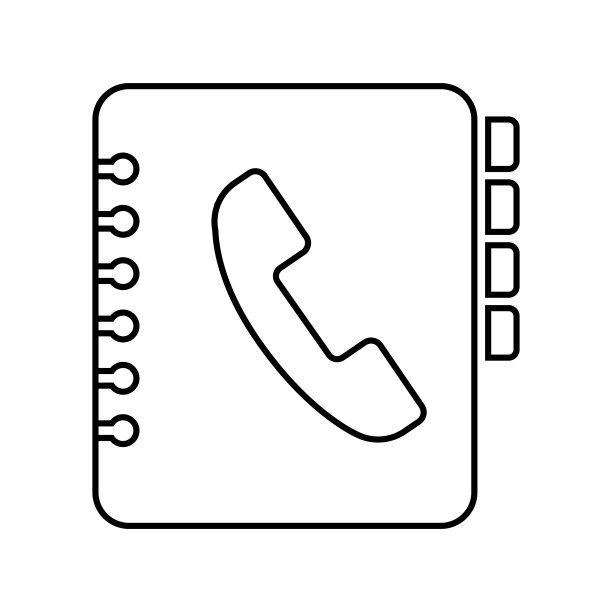 电话簿线路图标。矢量图图片下载