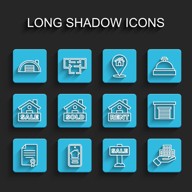 房屋合同在线房地产房屋线条组合图片下载