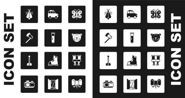 集蝴蝶手电筒木斧蚊子图片下载