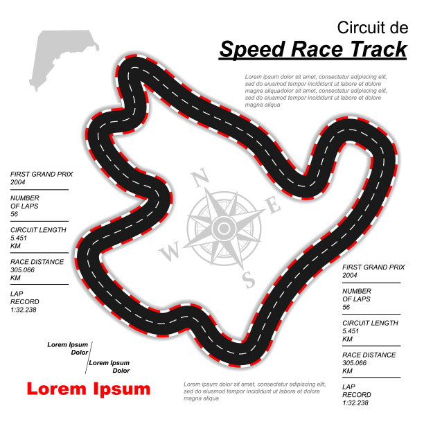 摘要白色赛道地图图片下载