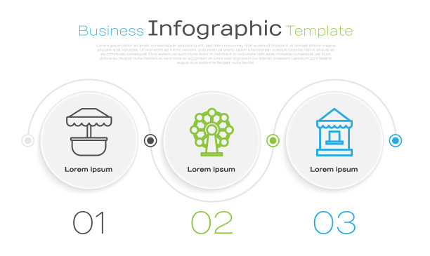 设线吸引旋转木马和摩天轮图片下载