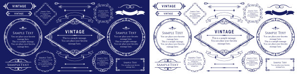 豪华框架设计卡设计古董豪华复古图片下载