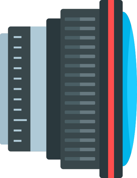 鱼眼镜头图标扁平化风格图片下载