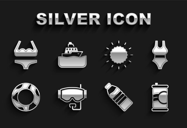 集潜水面罩、泳衣、汽水罐瓶于一体图片下载