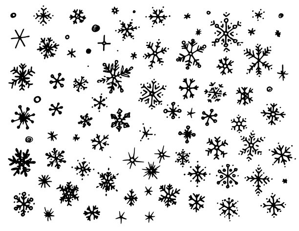 涂鸦手绘雪花合集图片下载