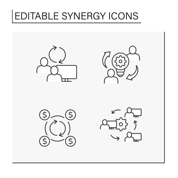协同线图标集图片下载