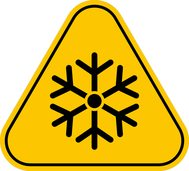 低温危险黄色三角形标志图片下载