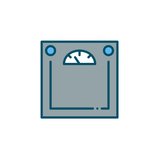 数字浴室秤彩色图标重量图片下载