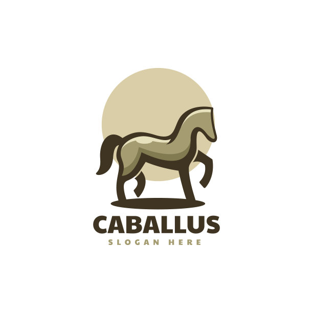 Logo caballus简洁的吉祥物风格图片下载