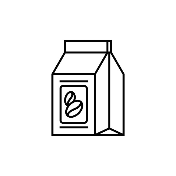 咖啡豆袋线条图标图片下载