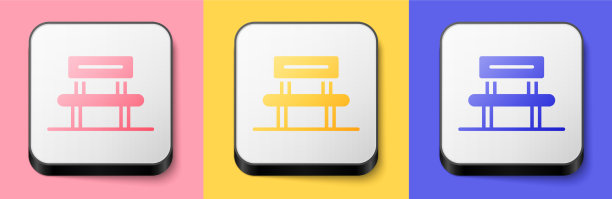 等距等候大厅图标孤立在粉红色图片下载