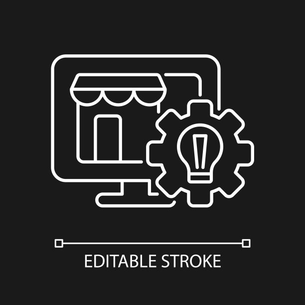 网站创作白色线性图标为黑暗主题图片下载