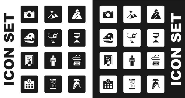 设置恐龙头骨的石头安全摄像头图片下载