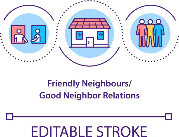 友好邻居概念图标图片下载