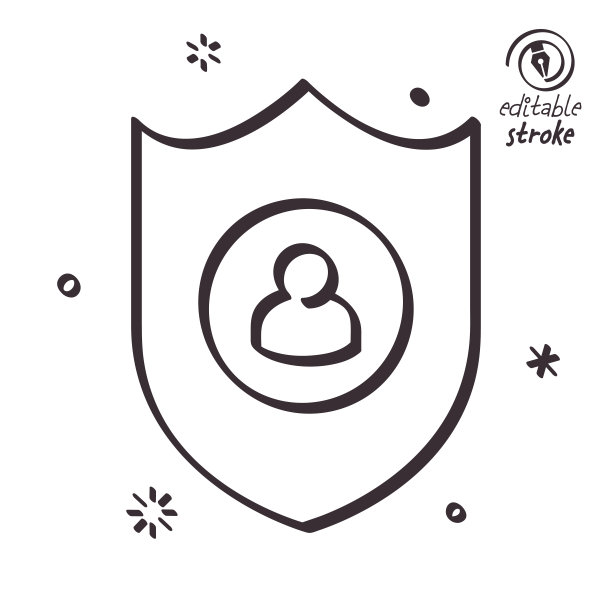 数据隐私有趣的线条插图图片下载